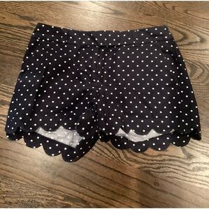 J Crew Polka Dot Scallop Shorts 0
